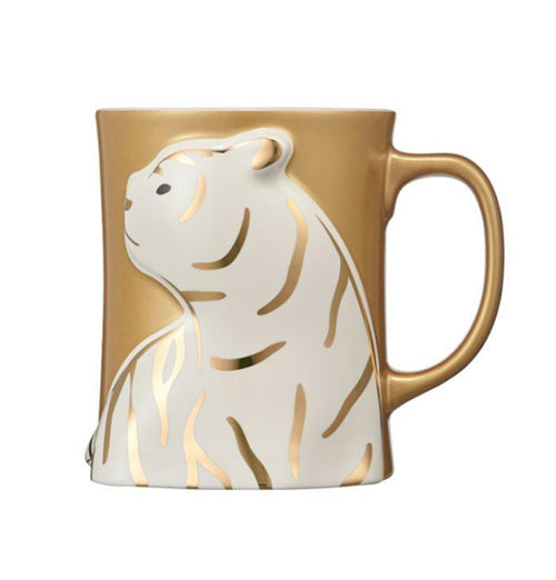 Starbucks Tiger Mug 2022 New Year Gold Coffee Mug 355ml