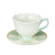 Starbucks Mug and Saucer 237ml Flower Garden Light Green