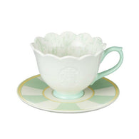 Starbucks Mug and Saucer 237ml Flower Garden Light Green
