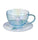 Starbucks Blue Glass Cup Cherry Blossom 2022 Ceramic Saucer 237ml